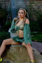 Load image into Gallery viewer, Emerald Enchantment Ruffle Mini Skirt Set
