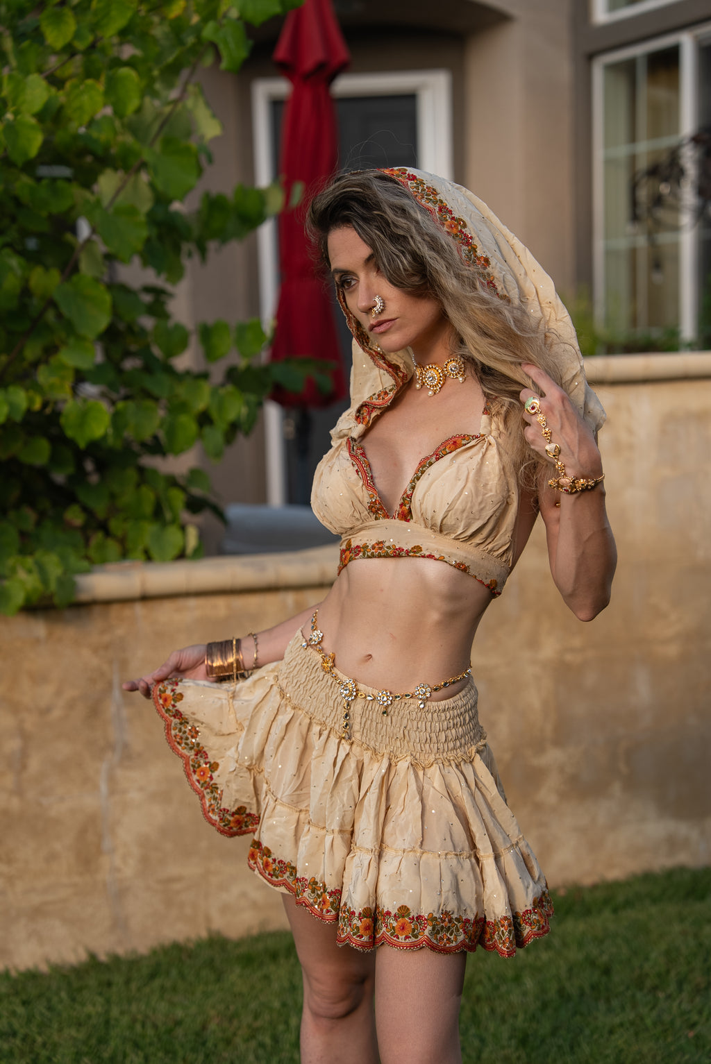 Sahara Rose Micro Mini Gehr Skirt Set