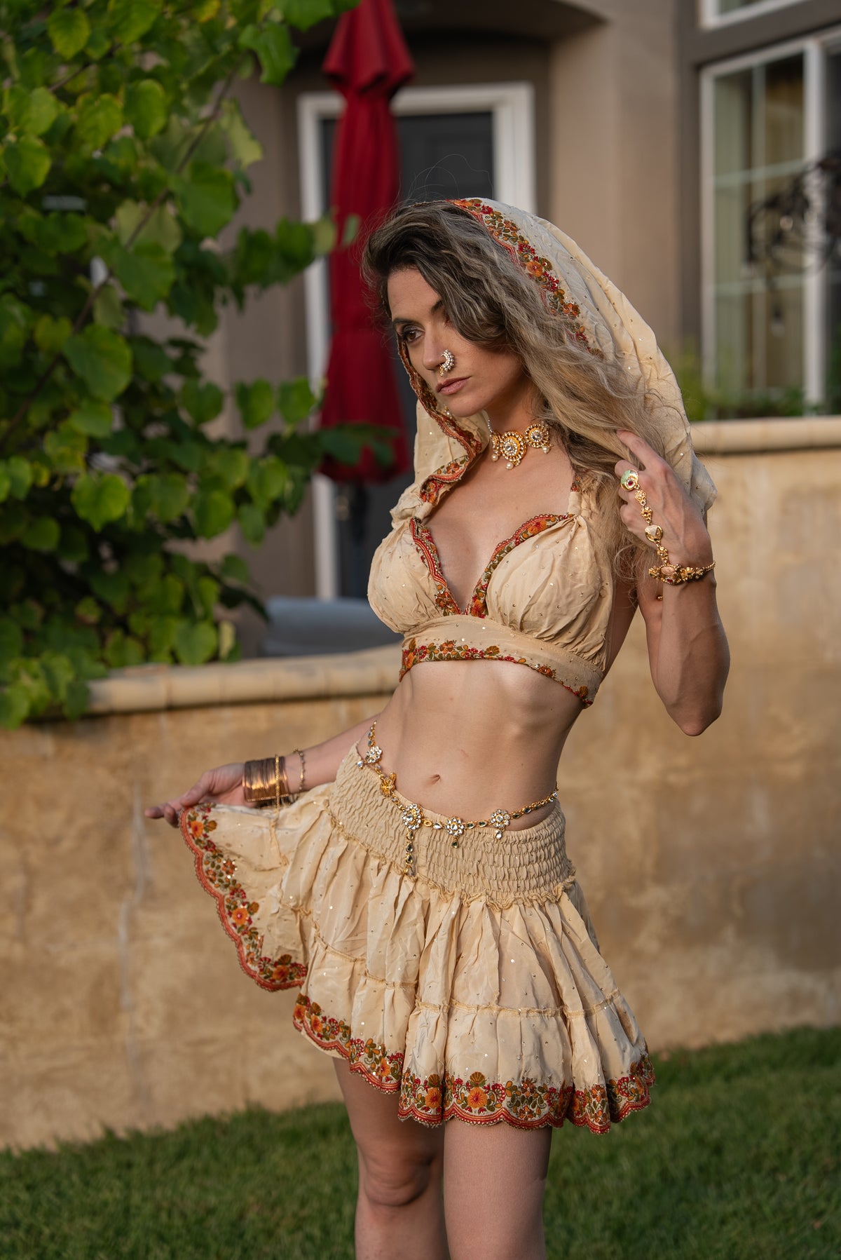 Sahara Rose Micro Mini Gehr Skirt Set
