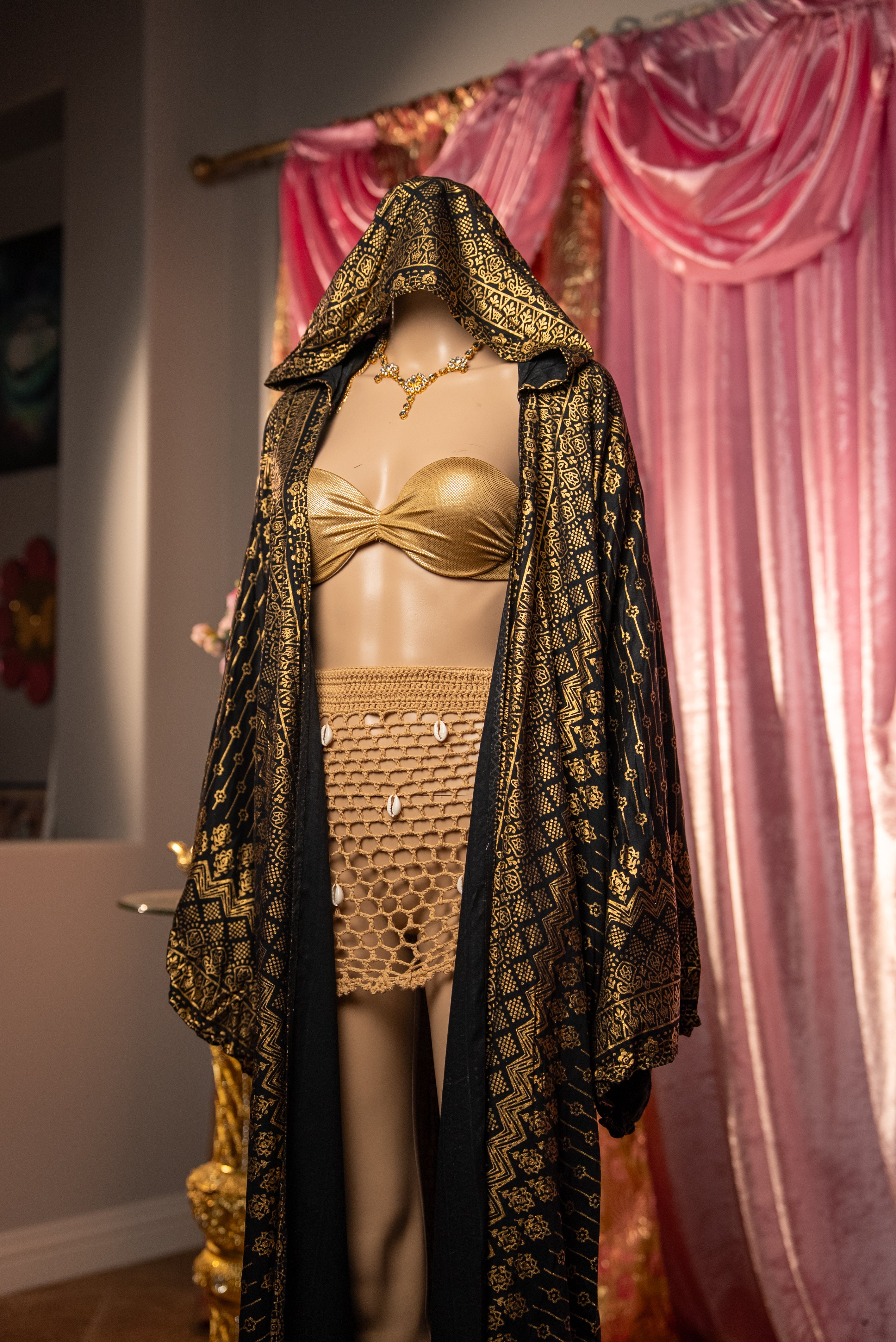 Black Lotus Kimono with hood