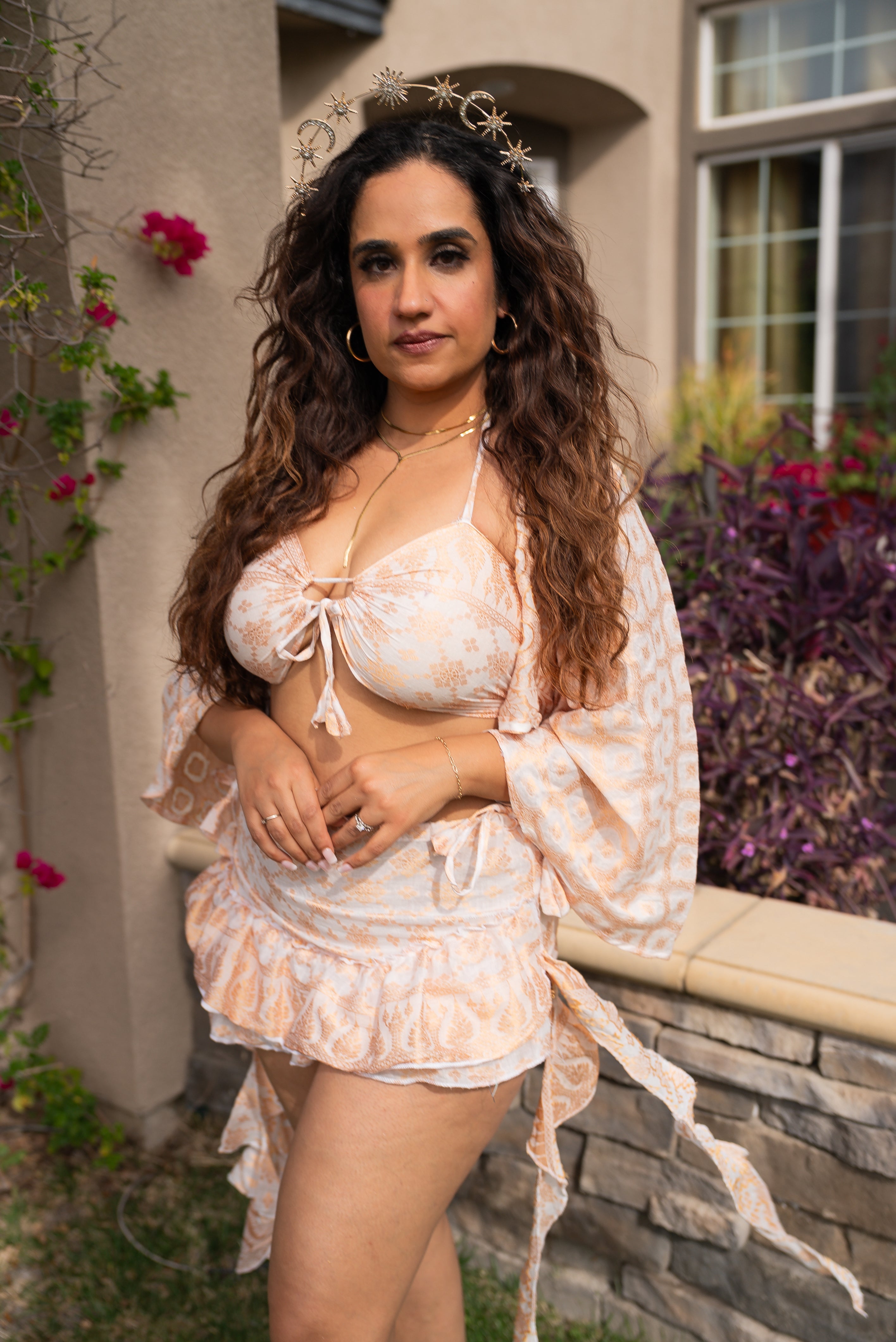 white lotus wrap top