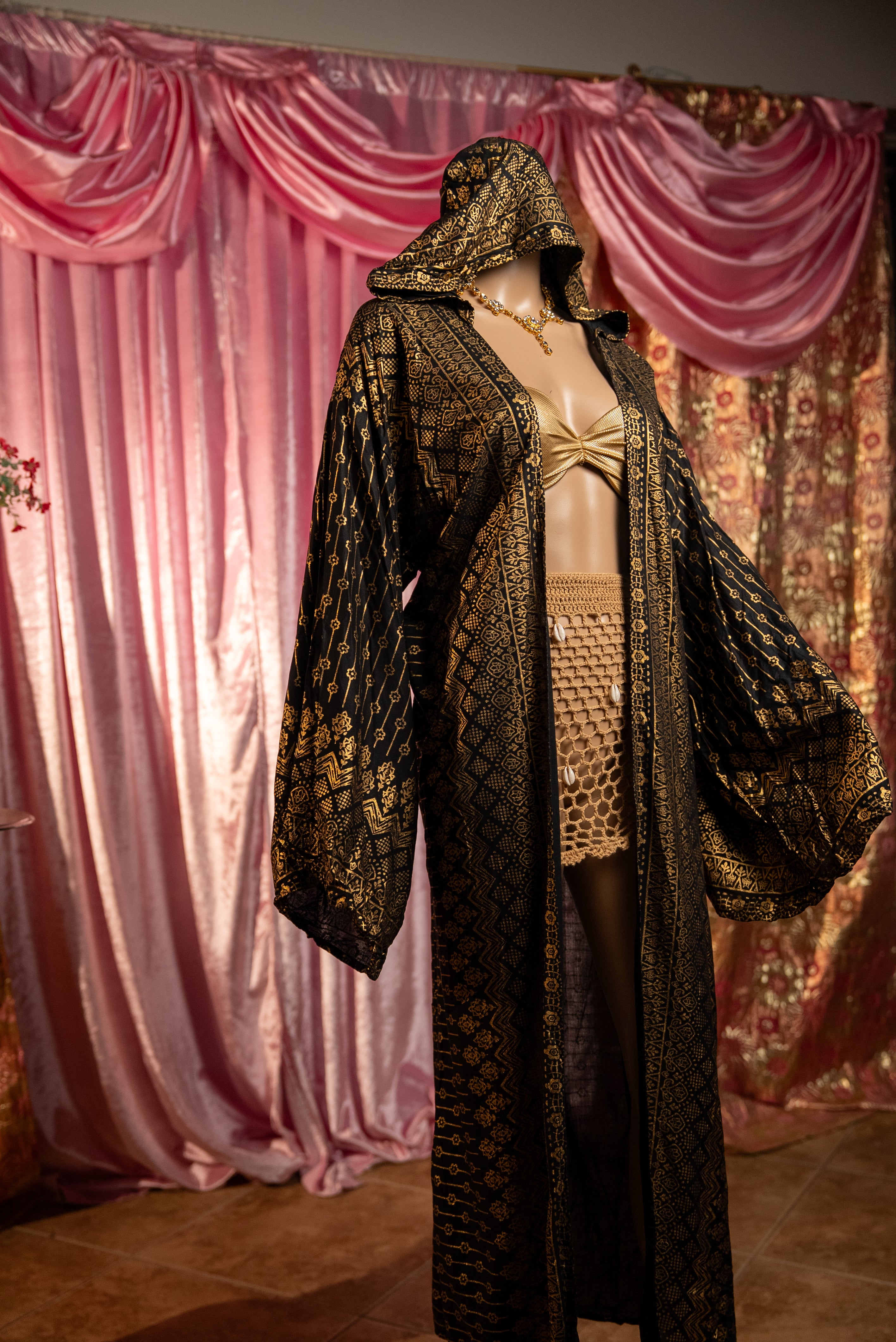 Black Lotus Kimono with hood