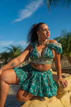 Load image into Gallery viewer, Teal Mermaid Micro Mini skirt set
