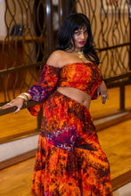 Load image into Gallery viewer, Passionfruit Fire Sharara Pants Set
