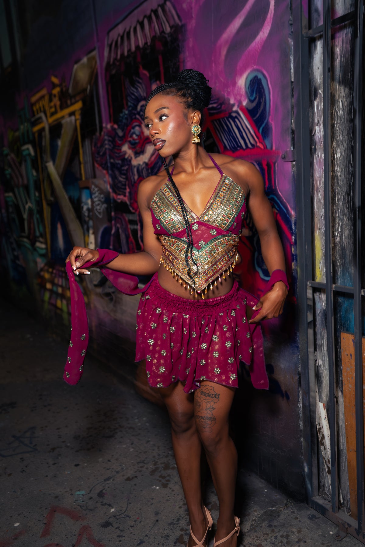 Divinity Rose Lotus Mini Skirt Set