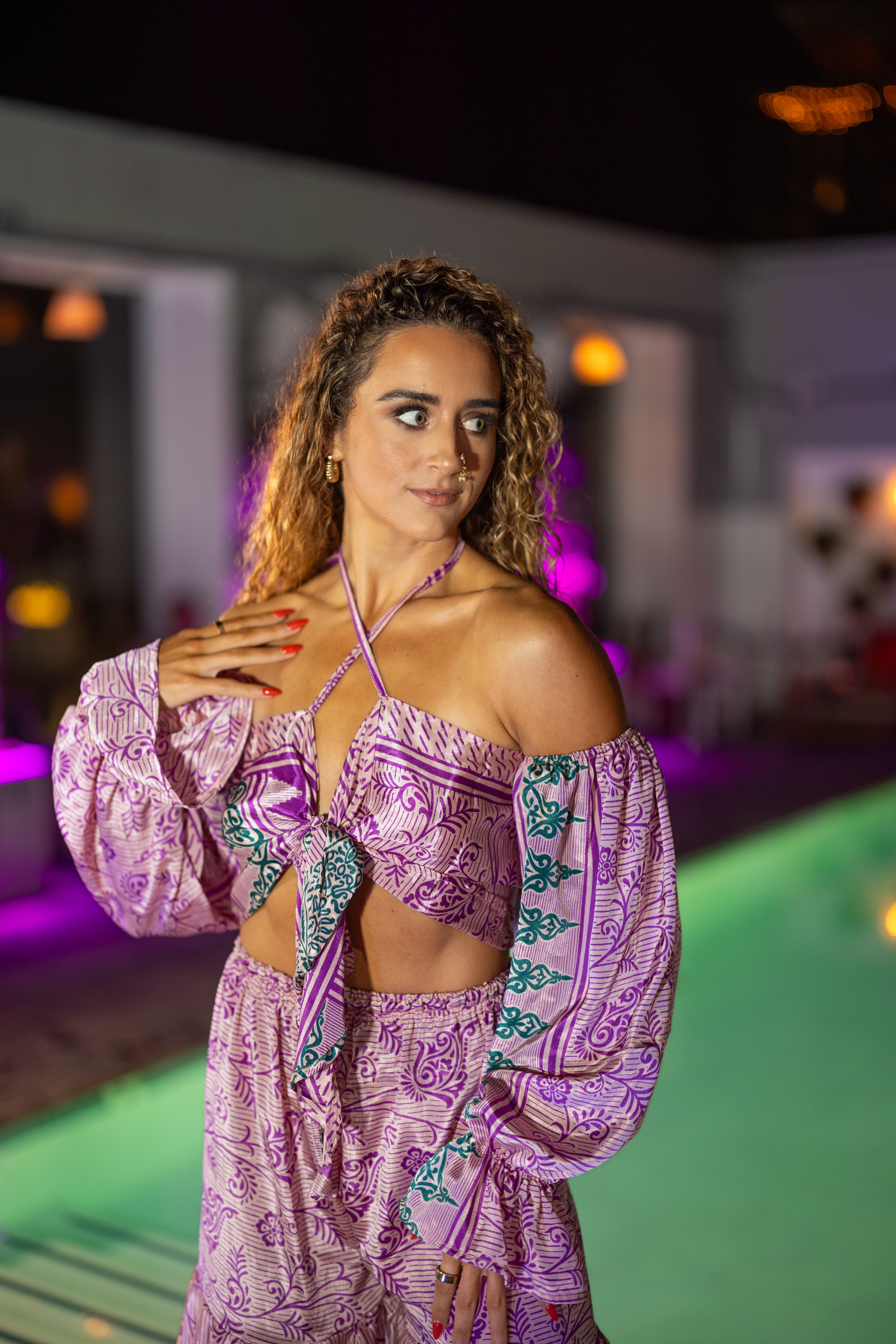 Pastel Bloom Sharara Pants Set
