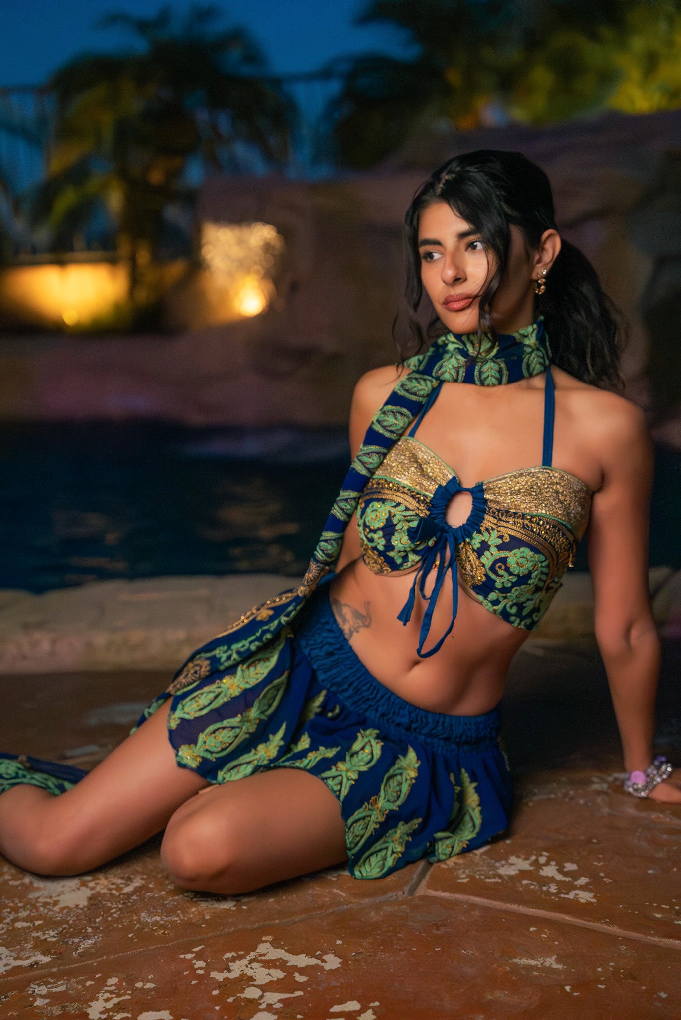 Mystic fairy lotus mini skirt set