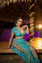 Load image into Gallery viewer, Turquoise gold Jasmine Set
