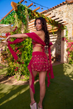 Load image into Gallery viewer, Pink lotus shakti mini skirt set
