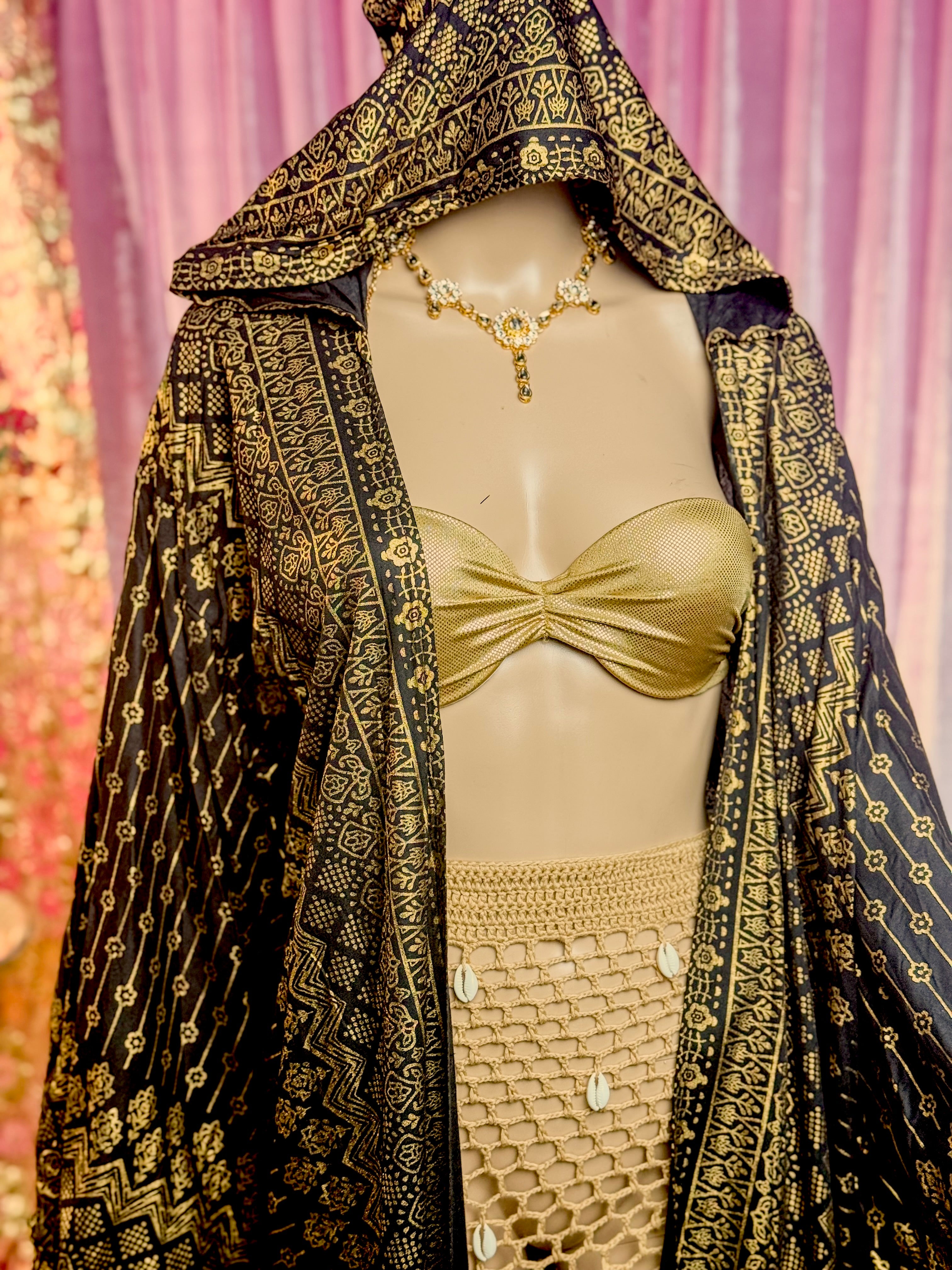 Black Lotus Kimono with hood