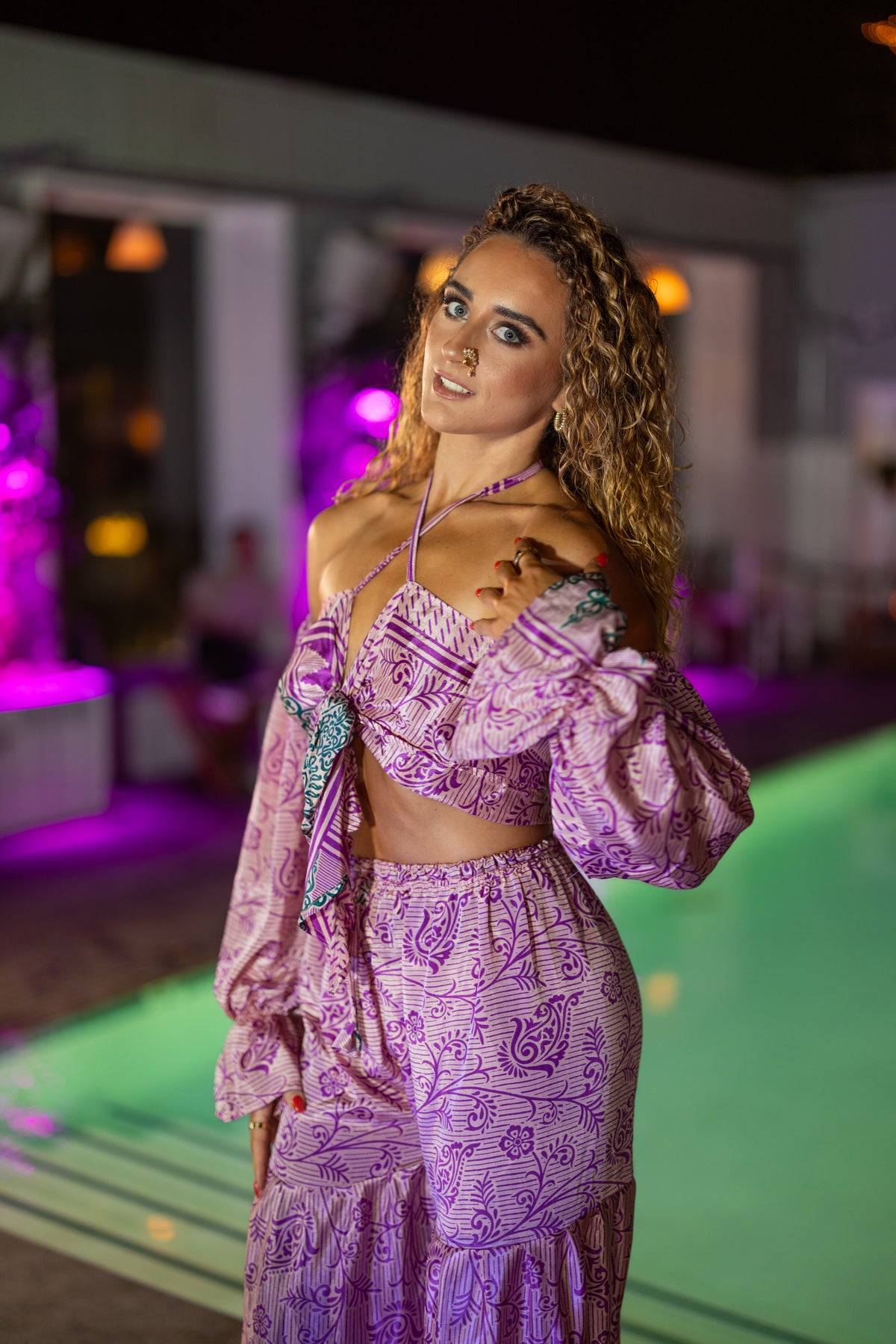 Pastel Bloom Sharara Pants Set