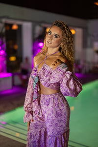 Pastel Bloom Sharara Pants Set