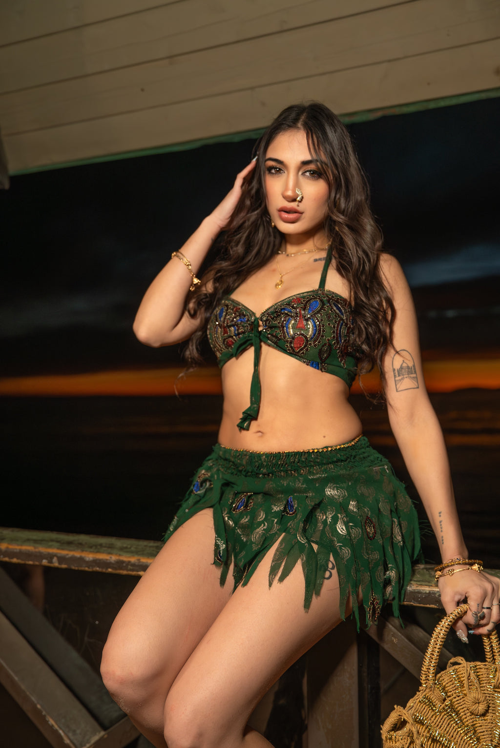 Emerald Jungle skirt set