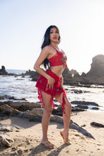 Load image into Gallery viewer, Fire Lotus Ruffle Mini Skirt Set
