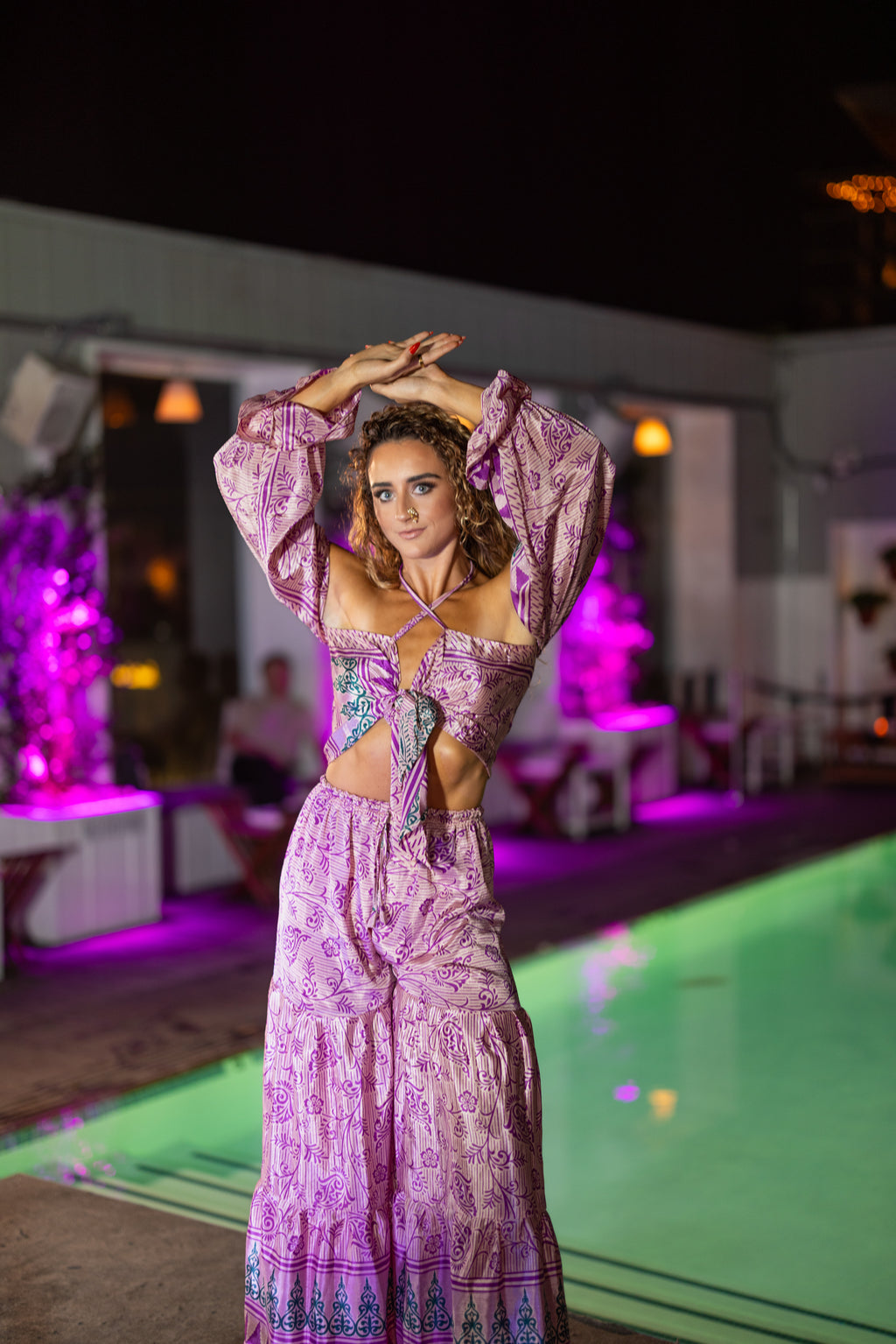 Pastel Bloom Sharara Pants Set