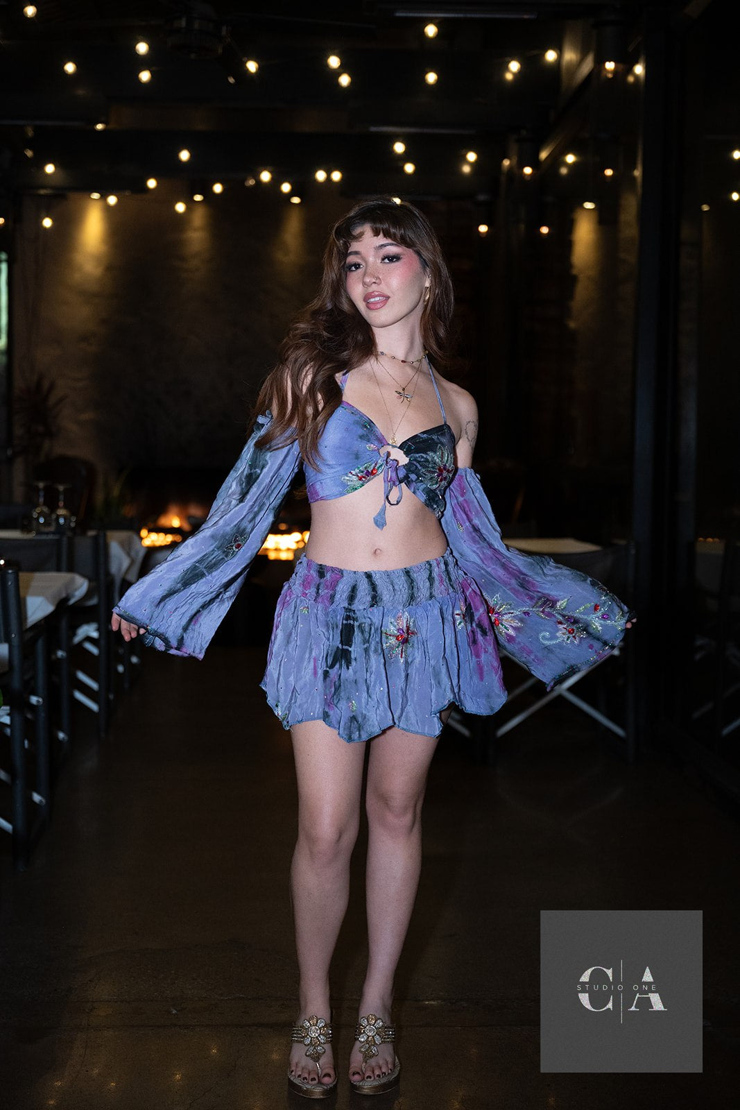 Cosmic Princess Lotus Mini Skirt Set