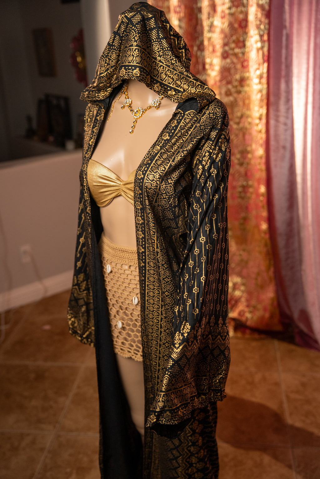 Black Lotus Kimono with hood