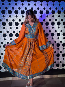 Divine Sun Goddess Anarkali Jacket Dress