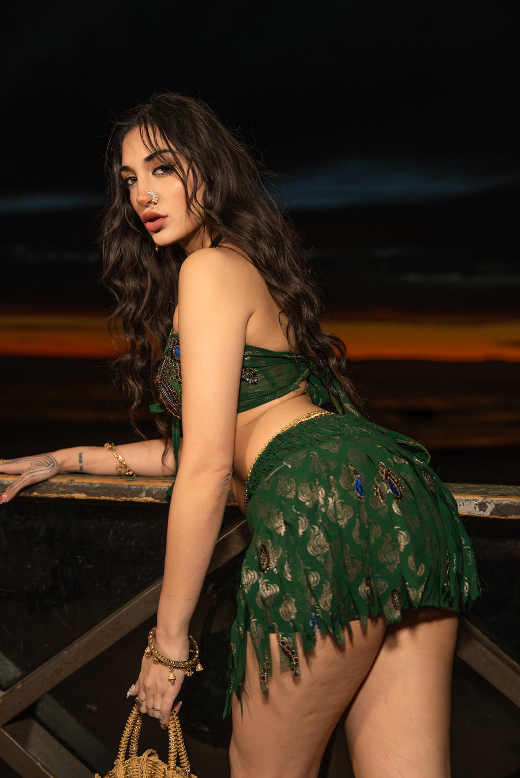Emerald Jungle skirt set