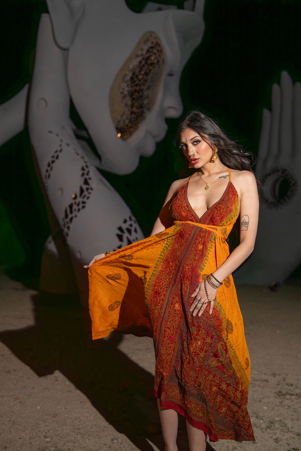 Bohemian Tie Dye Fire Magic Dress