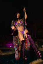Load image into Gallery viewer, Purple garden Hoodie Kimono
