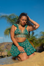 Load image into Gallery viewer, Teal Mermaid Micro Mini skirt set
