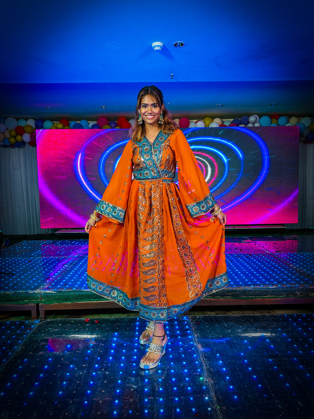Divine Sun Goddess Anarkali Jacket Dress