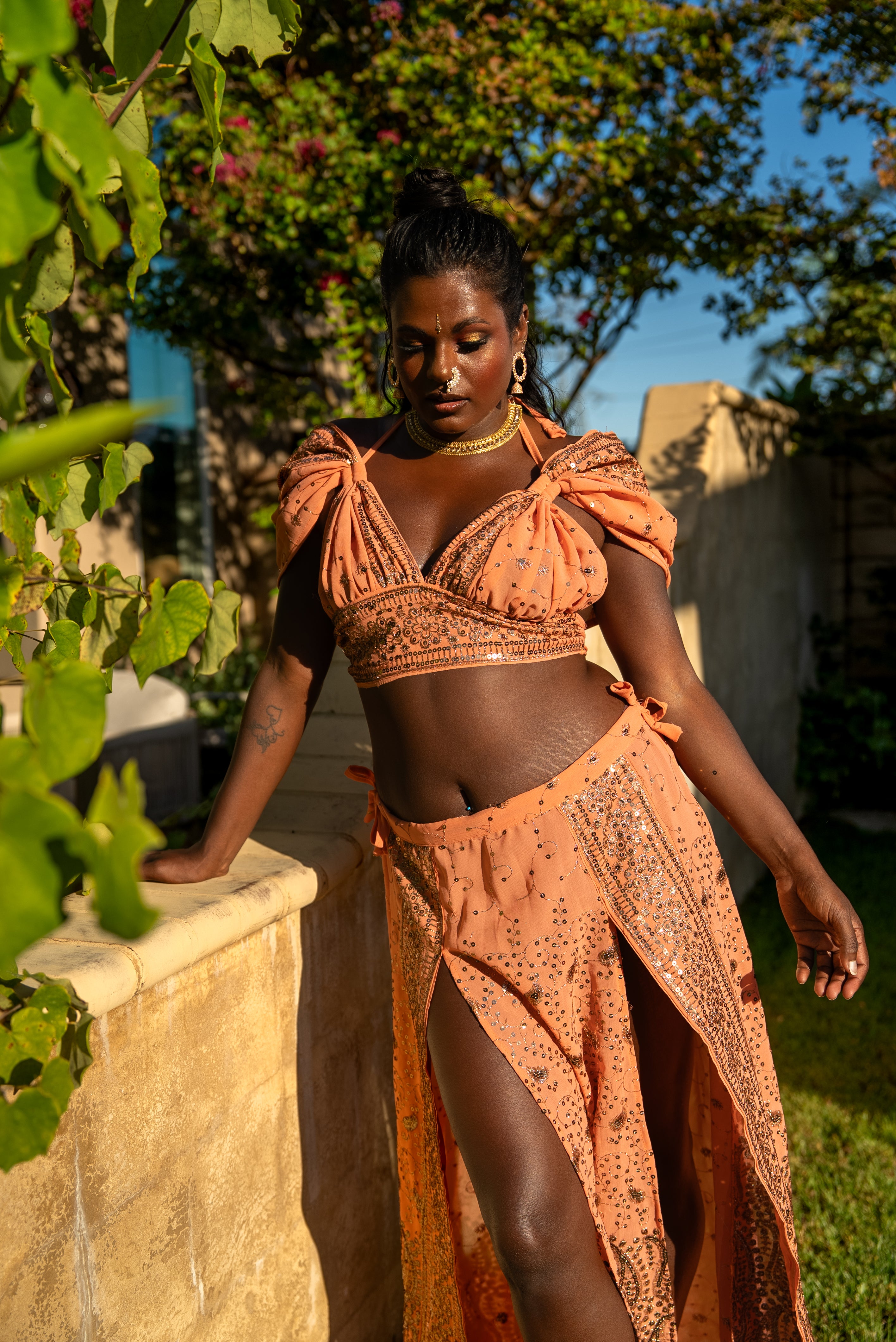 Peach Diamonds Goddess Set