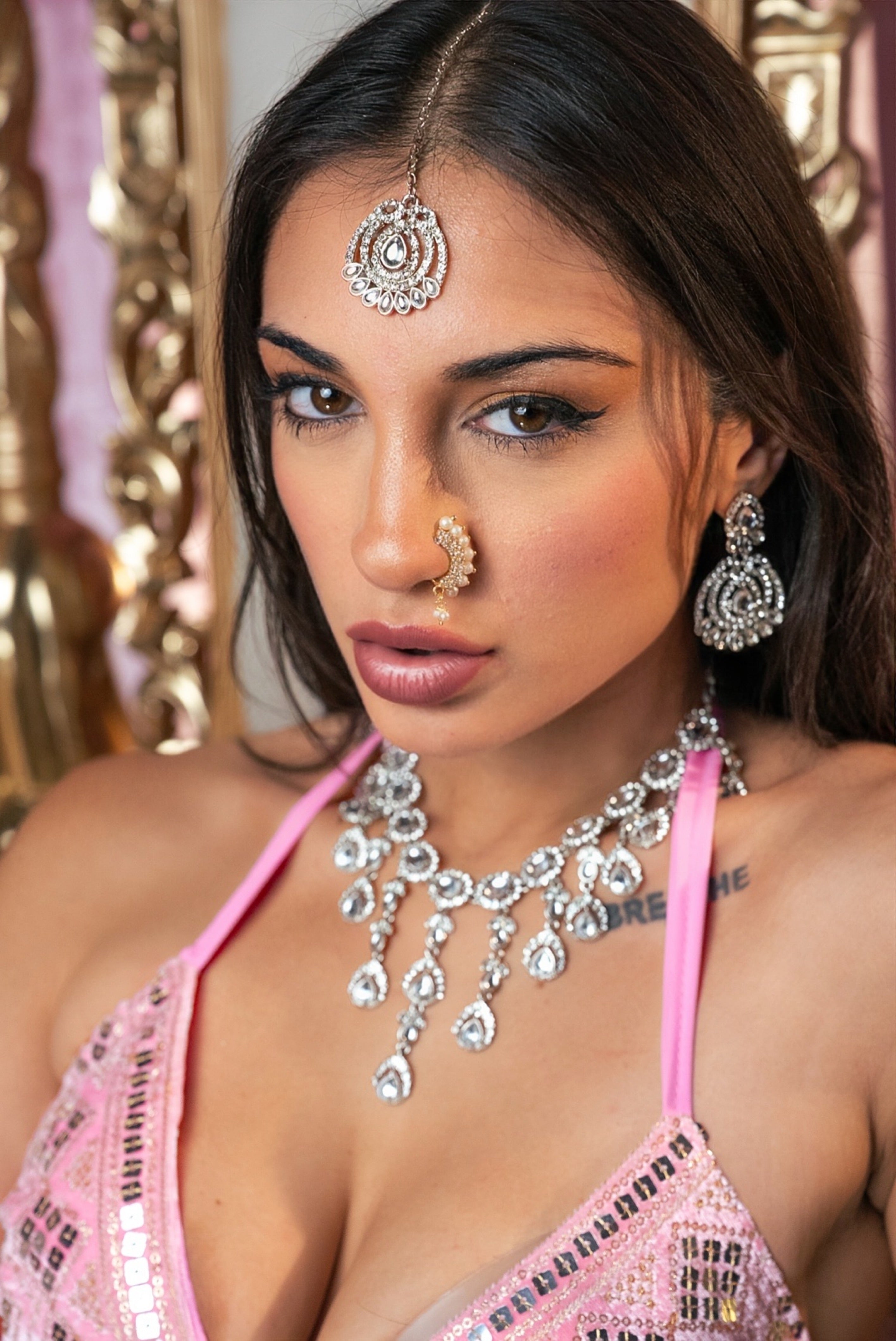 Diamond Lotus Necklace Set