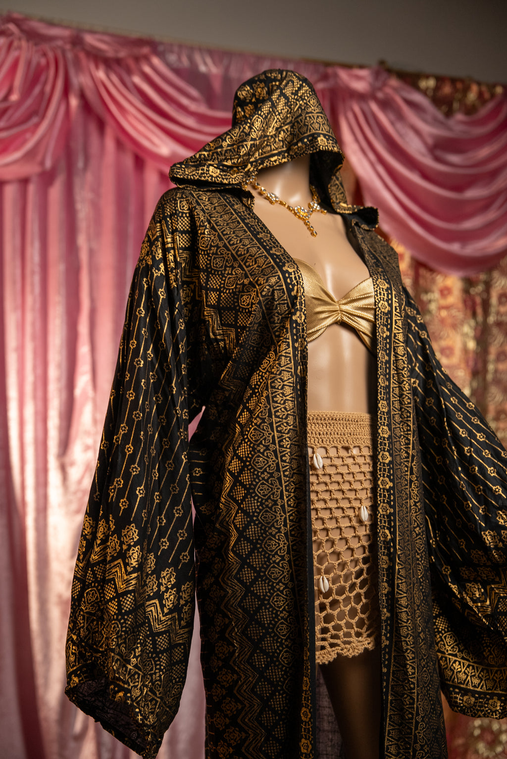 Black Lotus Kimono with hood