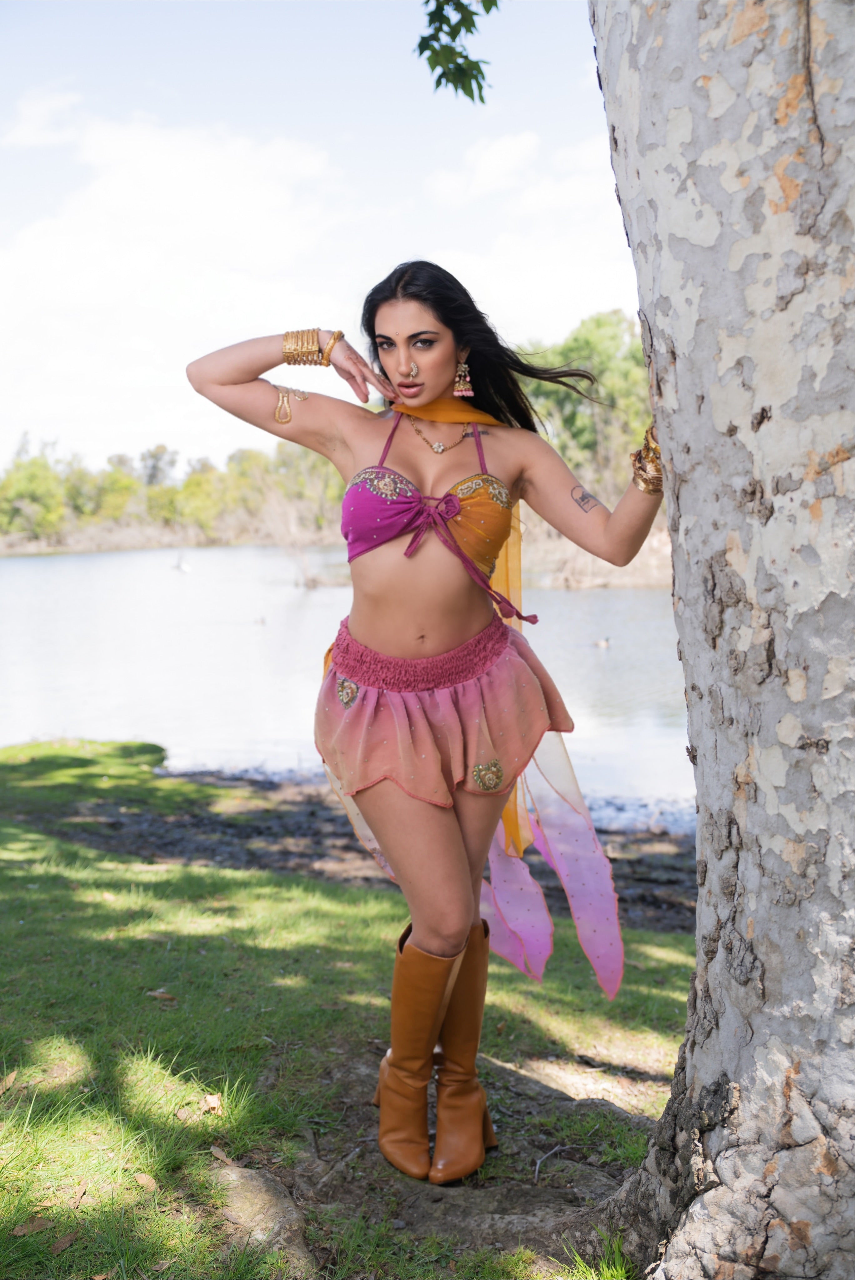 pink sunset butterfly set