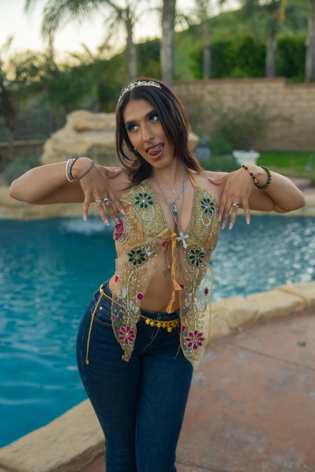 Gold garden pixie wing Top