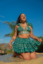 Load image into Gallery viewer, Teal Mermaid Micro Mini skirt set
