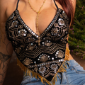 Velour Black Venus Sequin Top