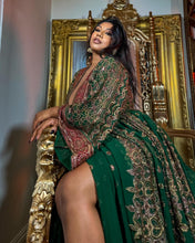 Load image into Gallery viewer, Emerald Divinity Anarkali Jacket Dress
