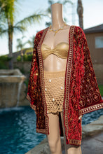 Load image into Gallery viewer, Ruby Excellence Velvet Kimono

