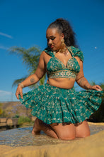 Load image into Gallery viewer, Teal Mermaid Micro Mini skirt set
