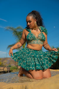 Teal Mermaid Micro Mini skirt set