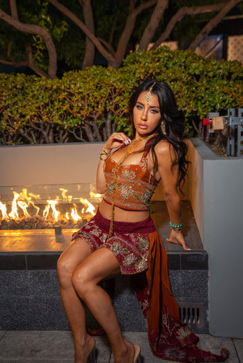 Fire goddess butterfly skirt set