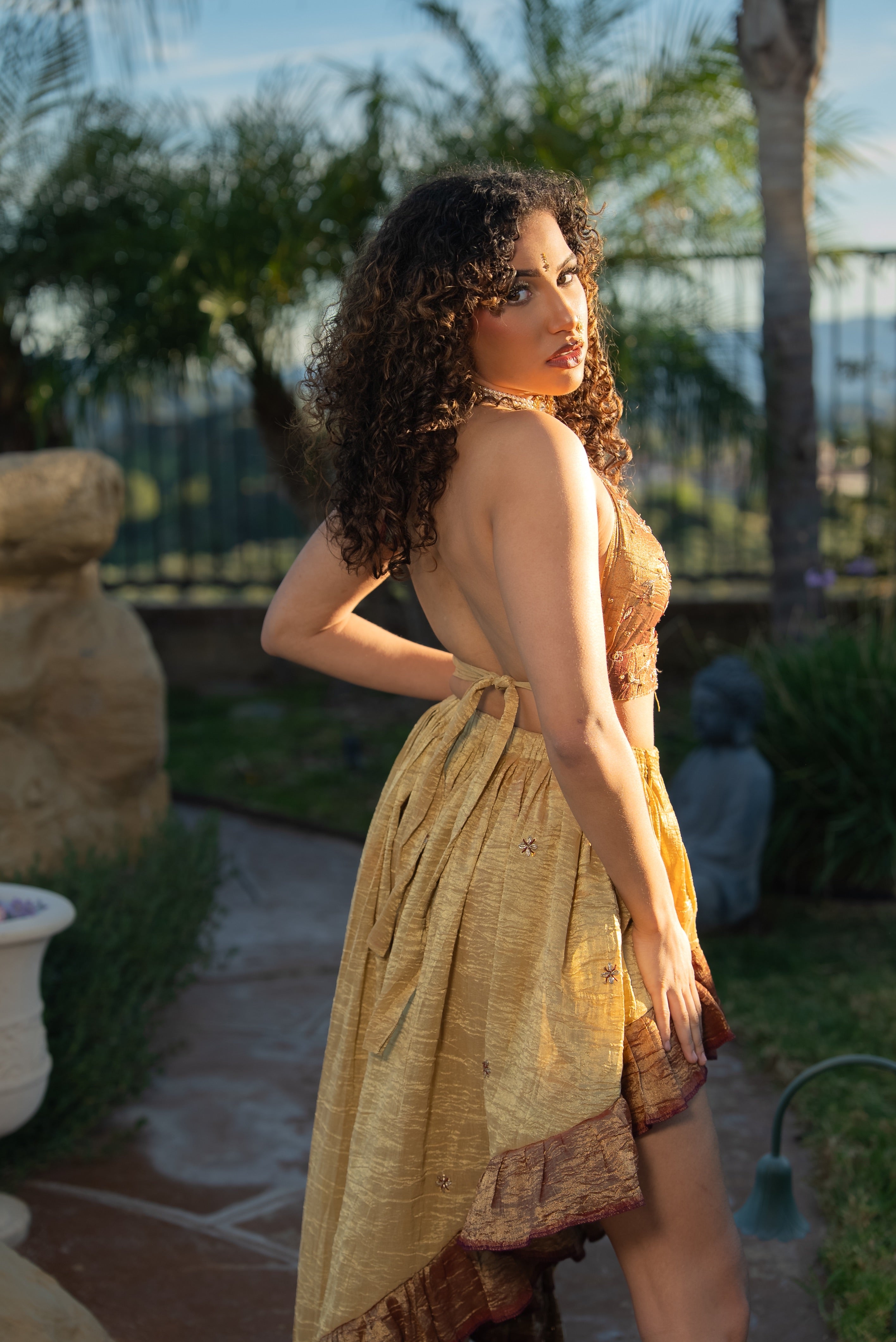Golden Sahara Midi Bollywood Set