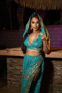 Turquoise gold Jasmine Set