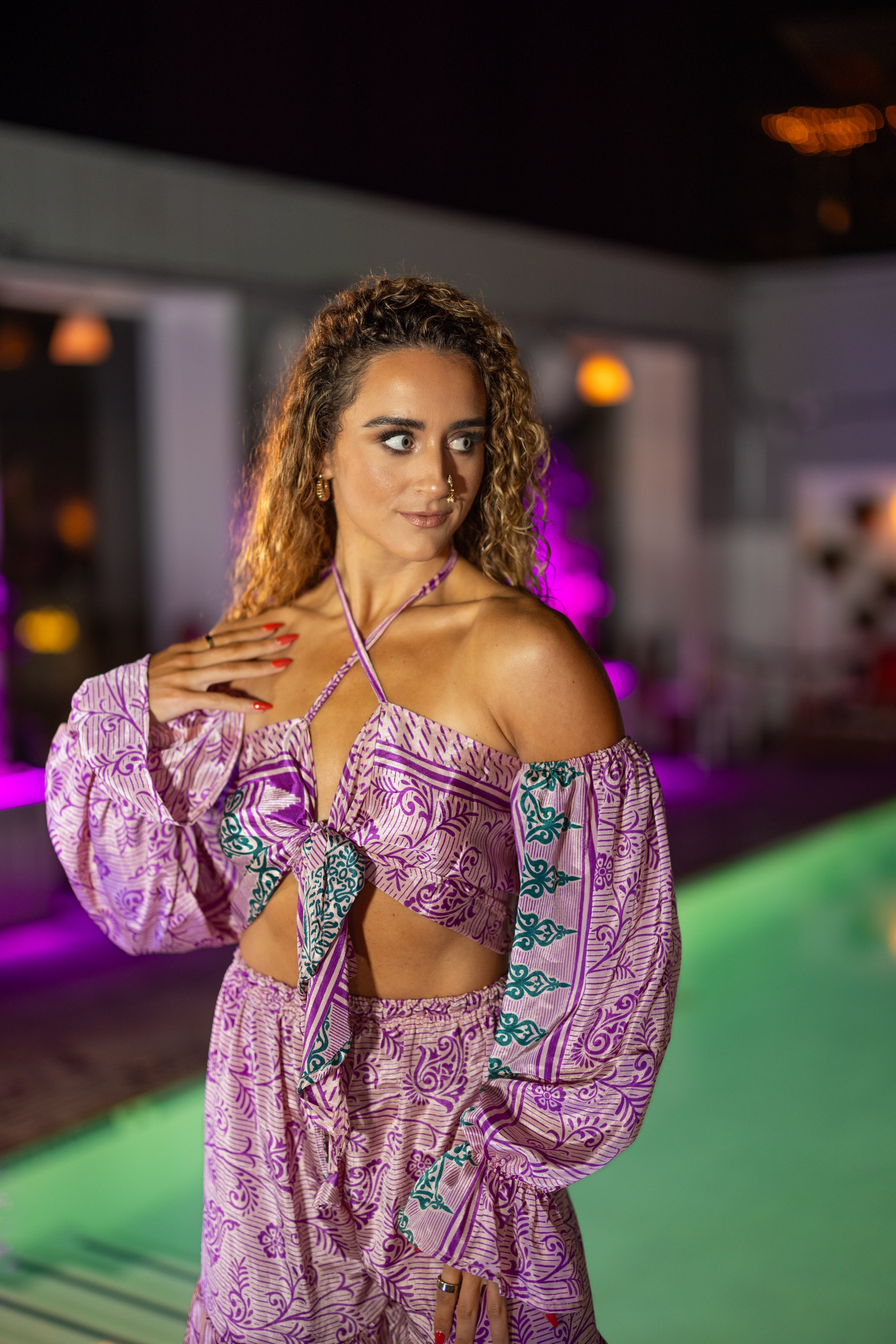 Pastel Bloom Sharara Pants Set