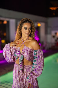 Pastel Bloom Sharara Pants Set