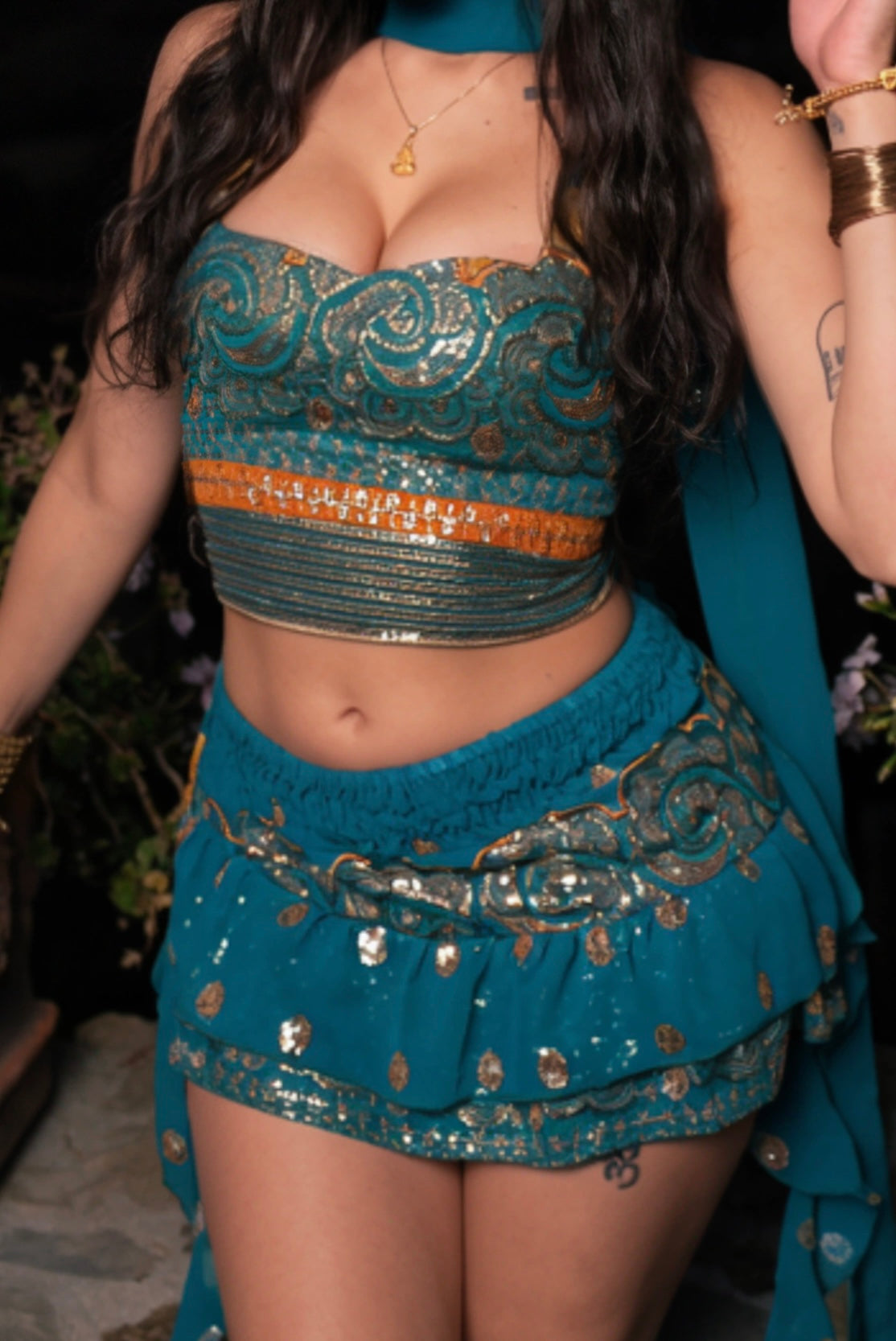 Blue Sun Shakti Mini Skirt Set