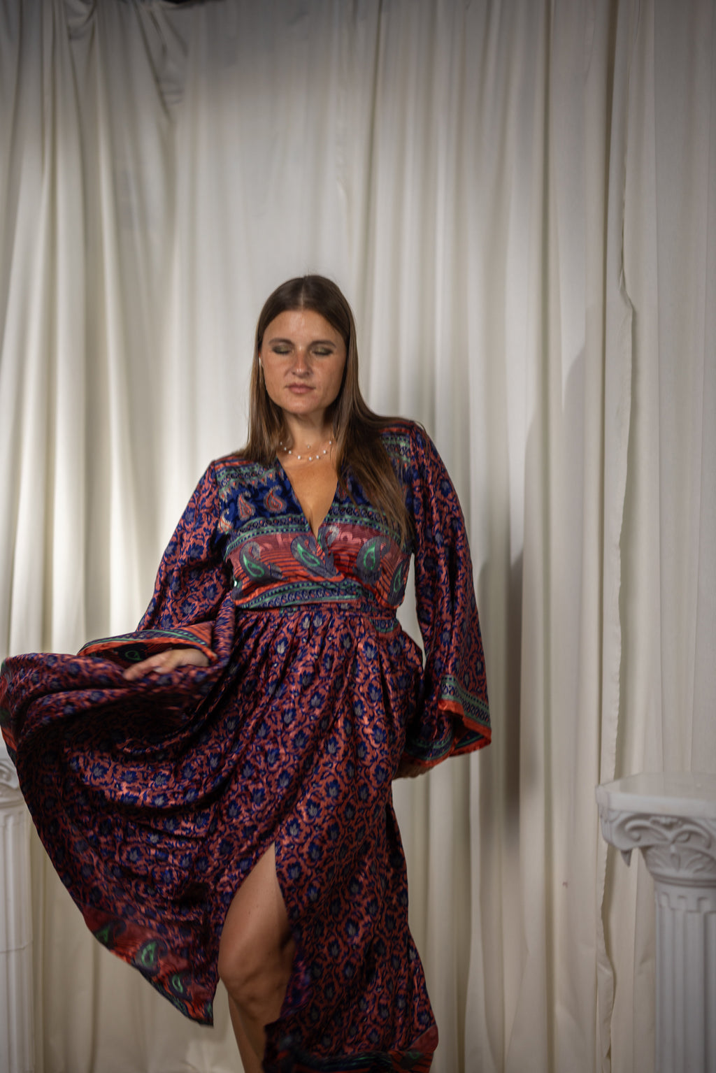 Bohemian Peacock Anarkali Dress