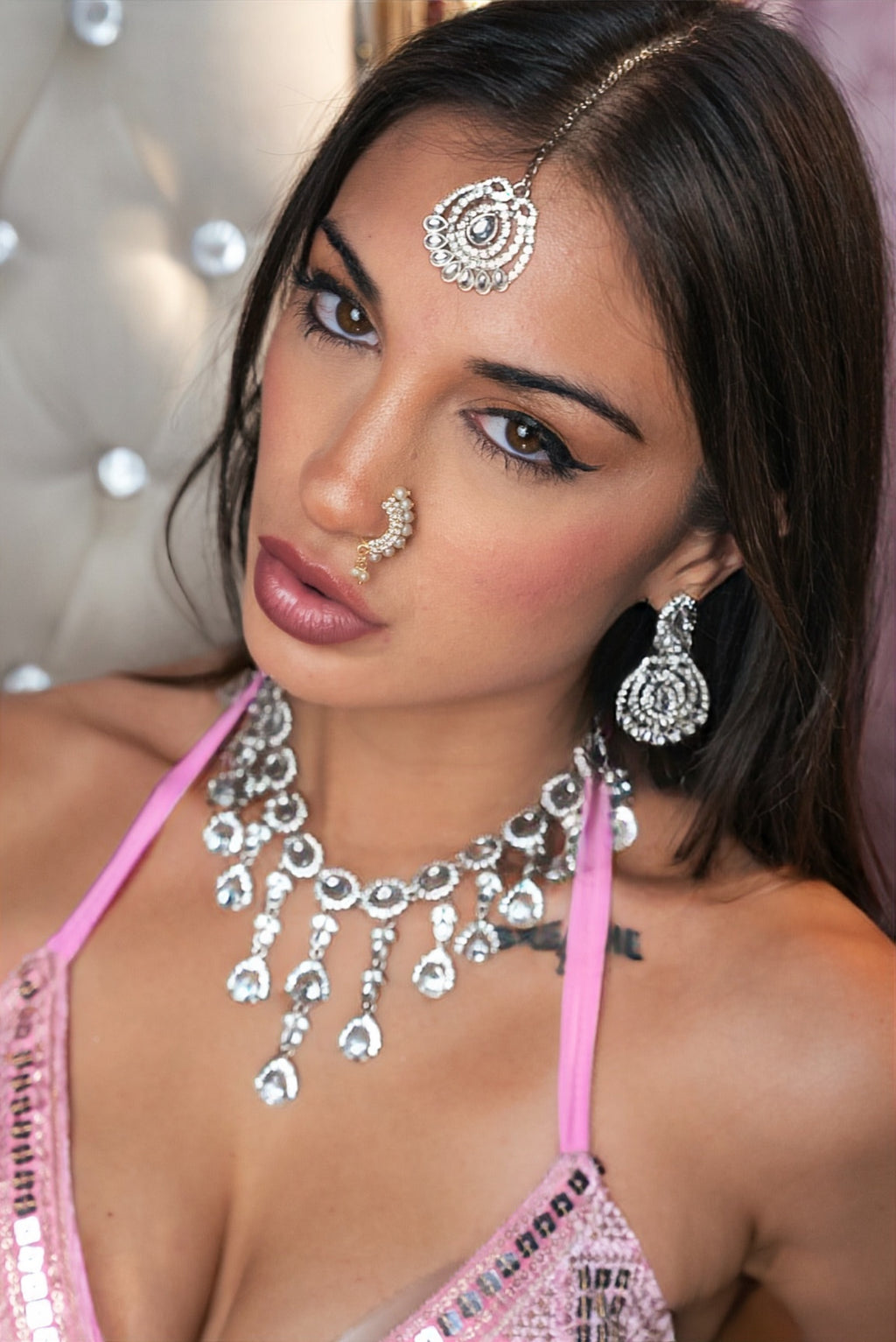 Diamond Lotus Necklace Set