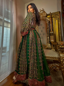Emerald Divinity Anarkali Jacket Dress