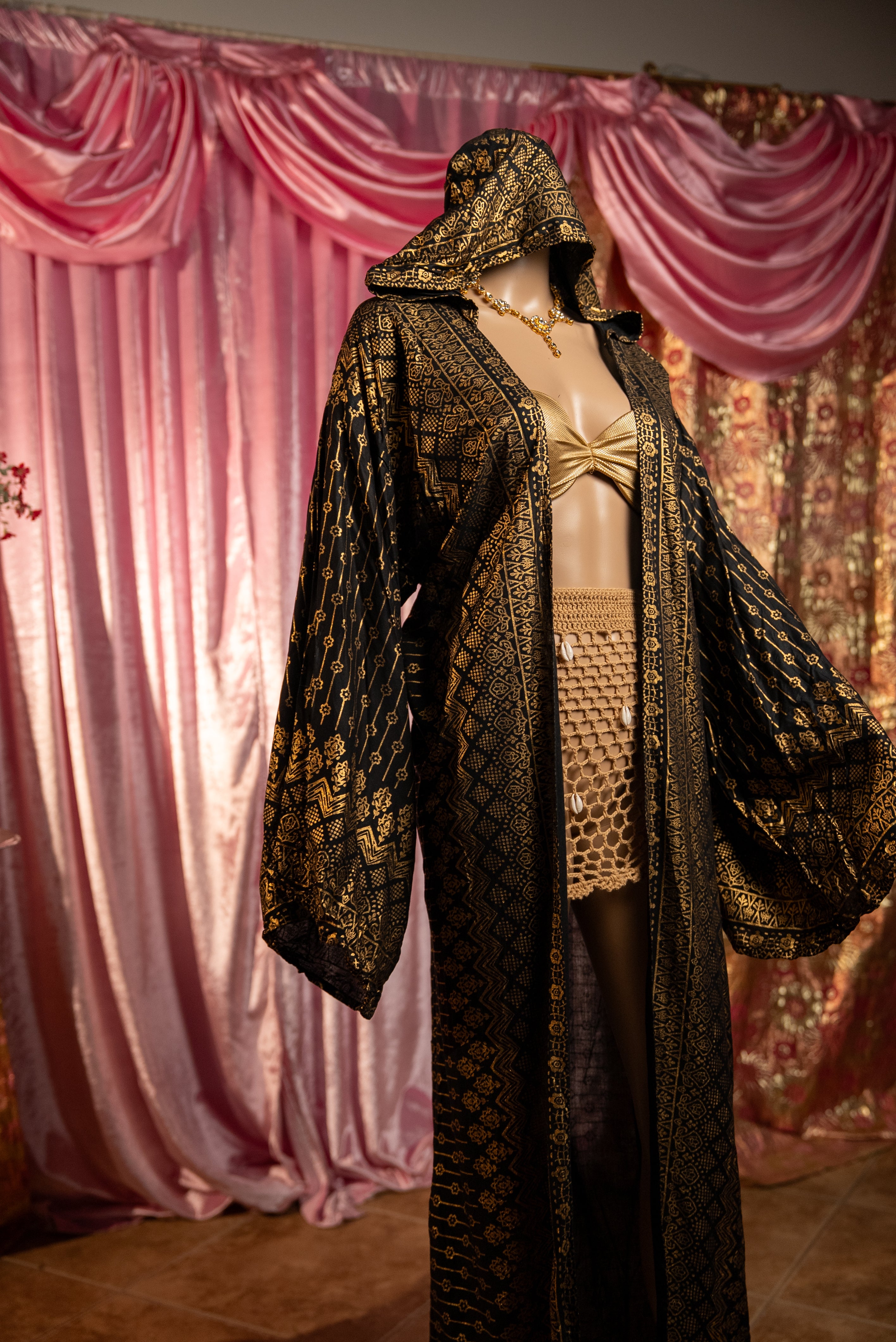 Black Lotus Kimono with hood