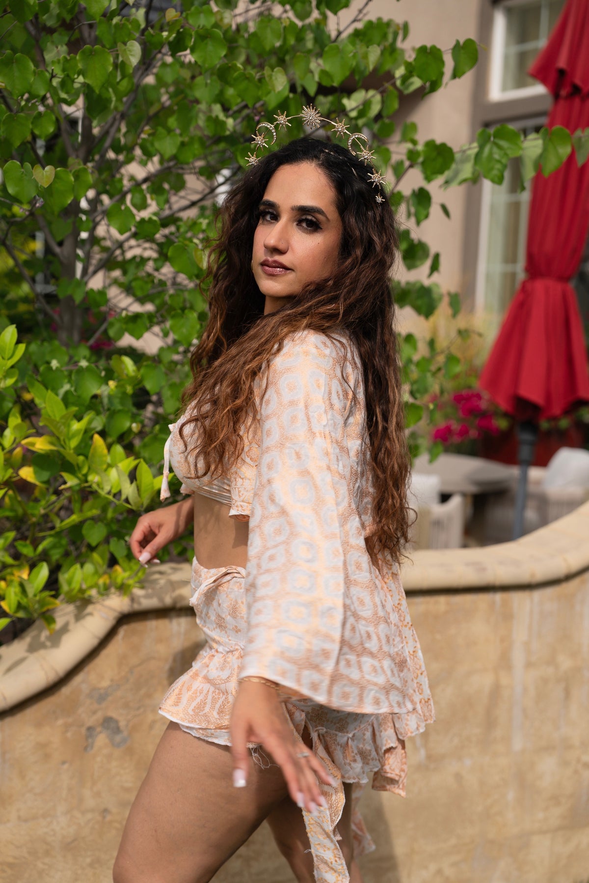white lotus wrap top