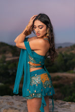 Load image into Gallery viewer, Blue Sun Shakti Mini Skirt Set
